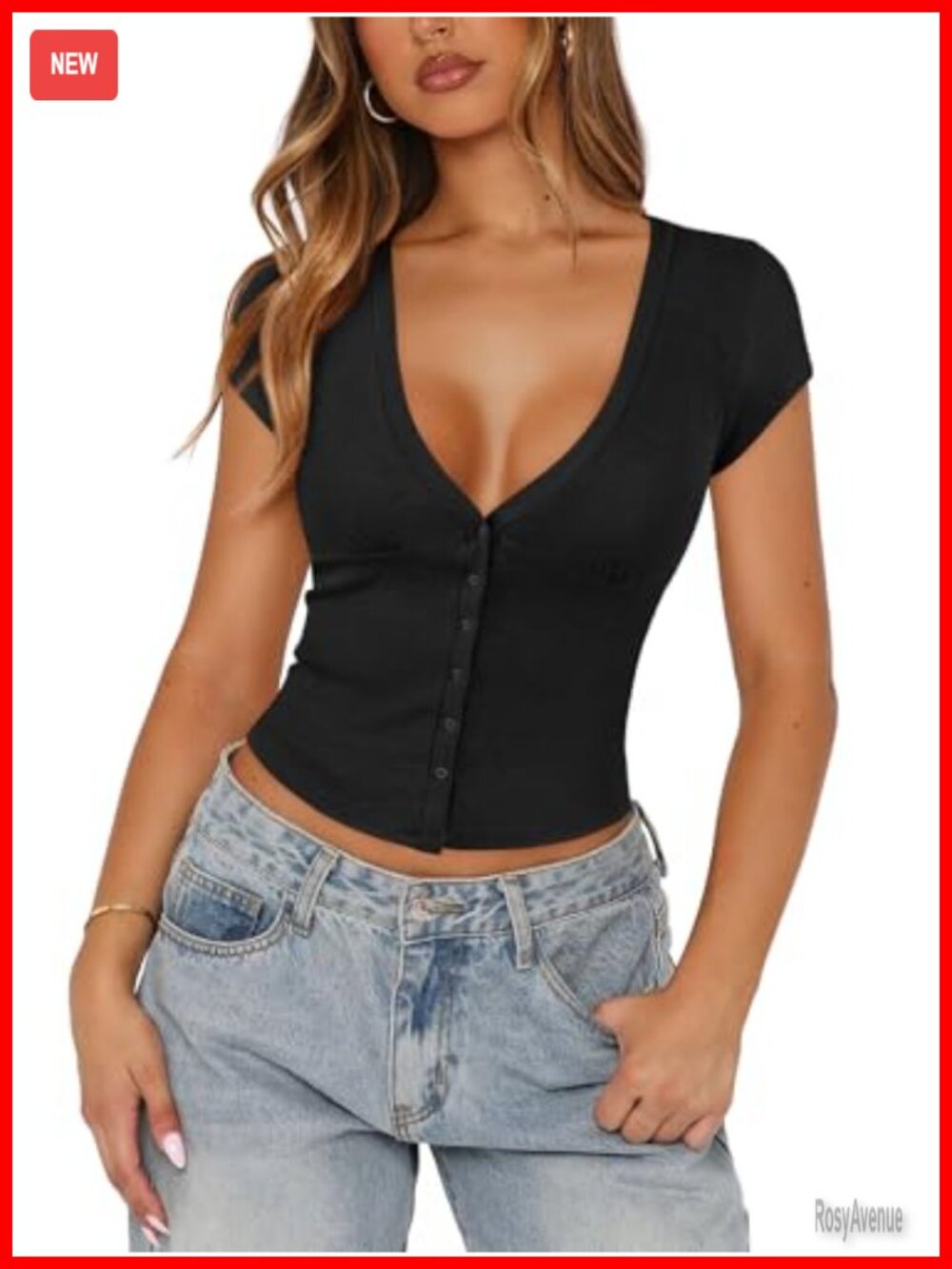 Ribbed Button Down Shirt Cap Sleeve Slim Fit Crop Top Y2K